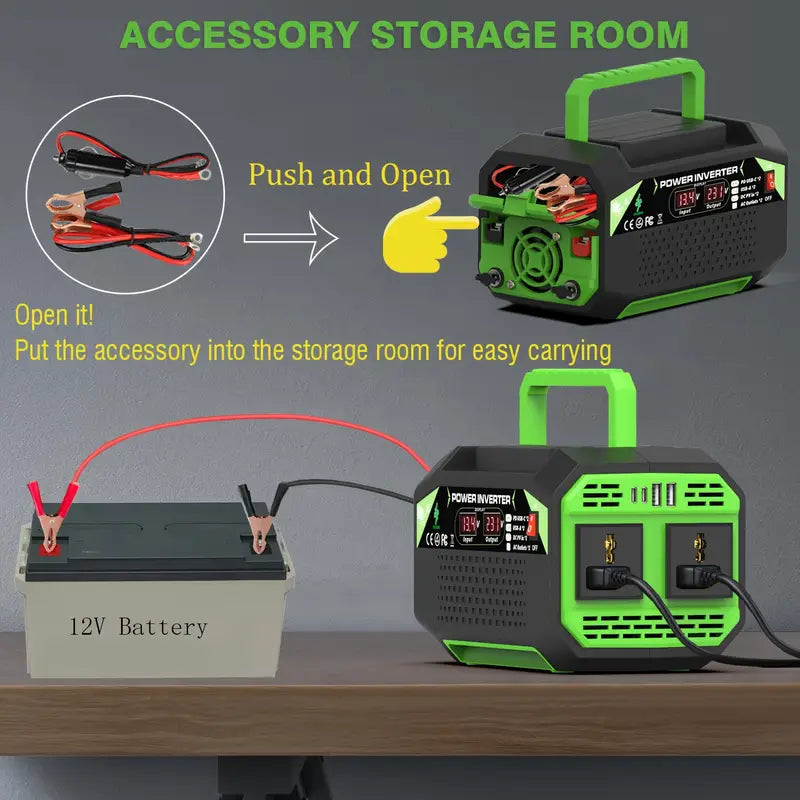 1000W Power Inverter, DC 12V to AC 220V/230V Convert Voltage